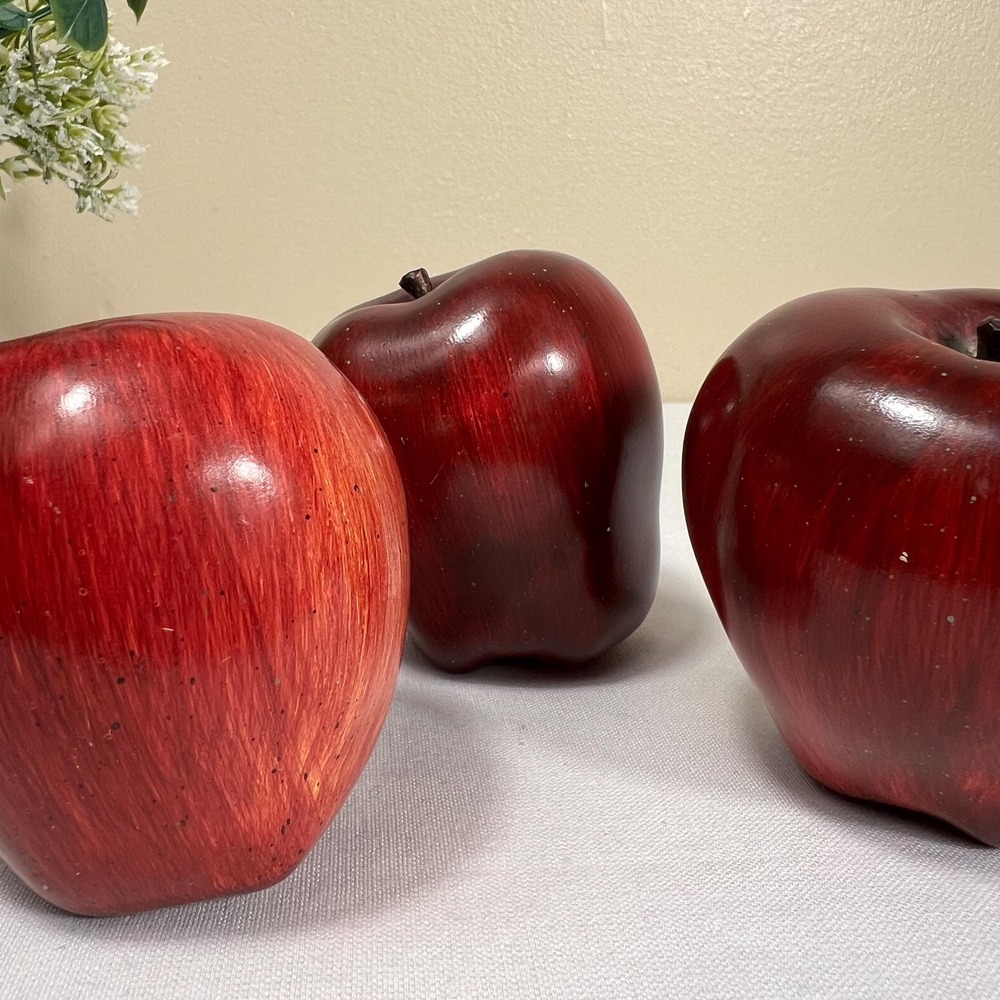 Ceramic Heavy Faux Apple Decor Figurines | Set of 3 | Teachers Gift - Picture 4 of 8